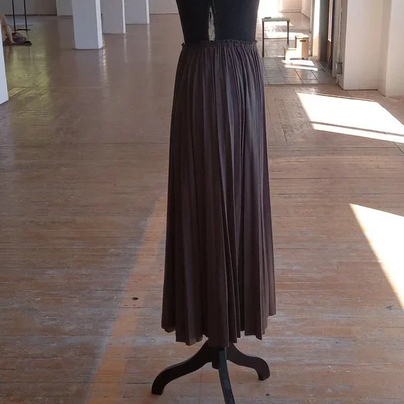 Anthropologie Moon River brown pleated midi skirt - Picture 3 of 8